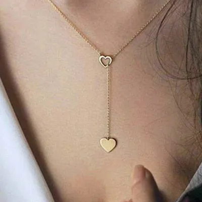 Heart Leaf Moon Pendant Necklace