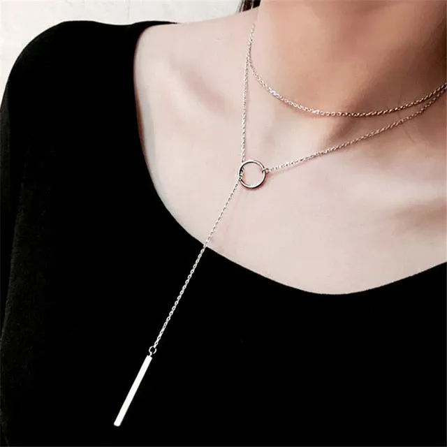 Heart Leaf Moon Pendant Necklace