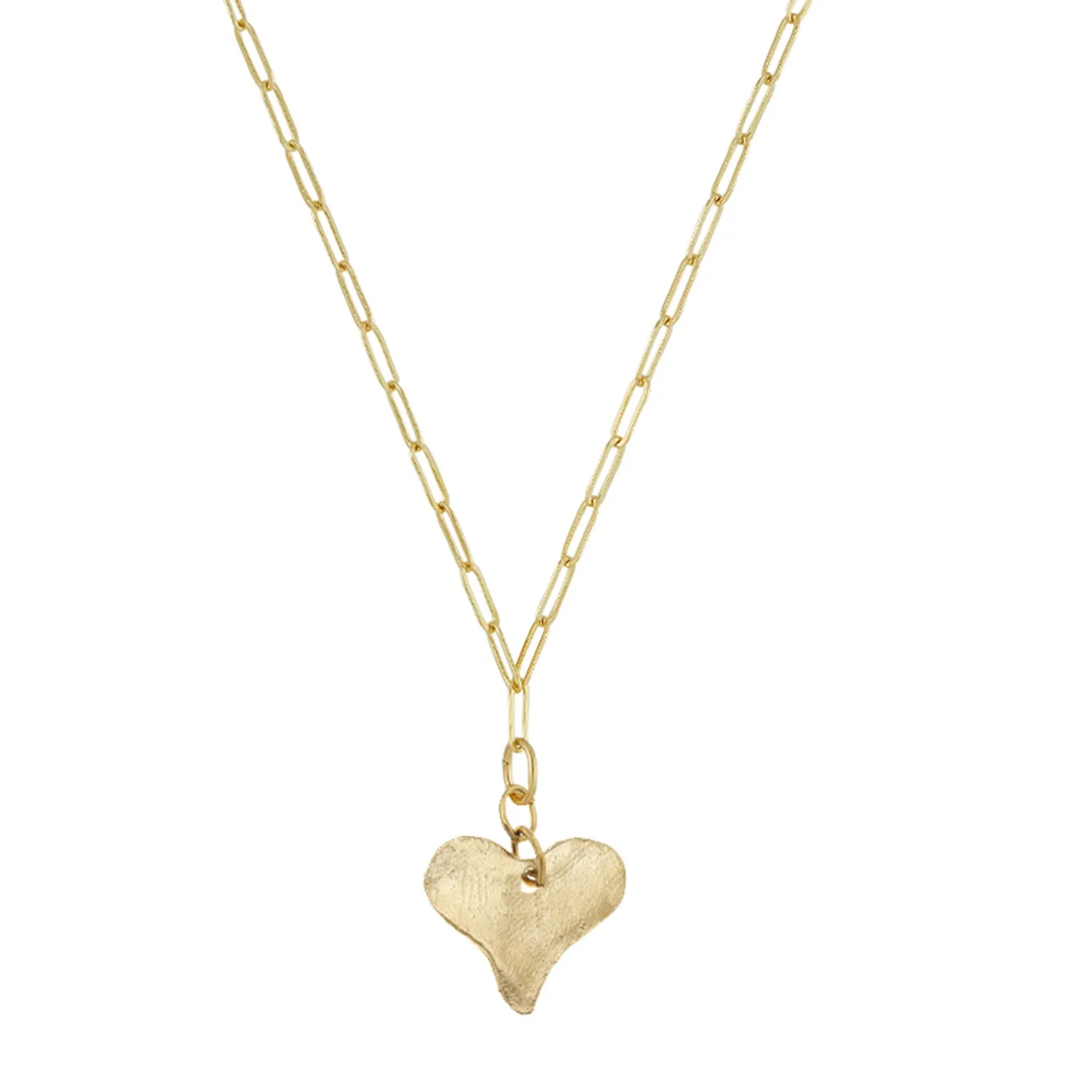 Heart Pendant on Paper Clip Chain