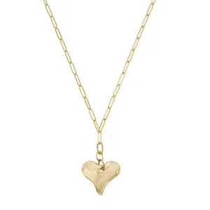 Heart Pendant on Paper Clip Chain