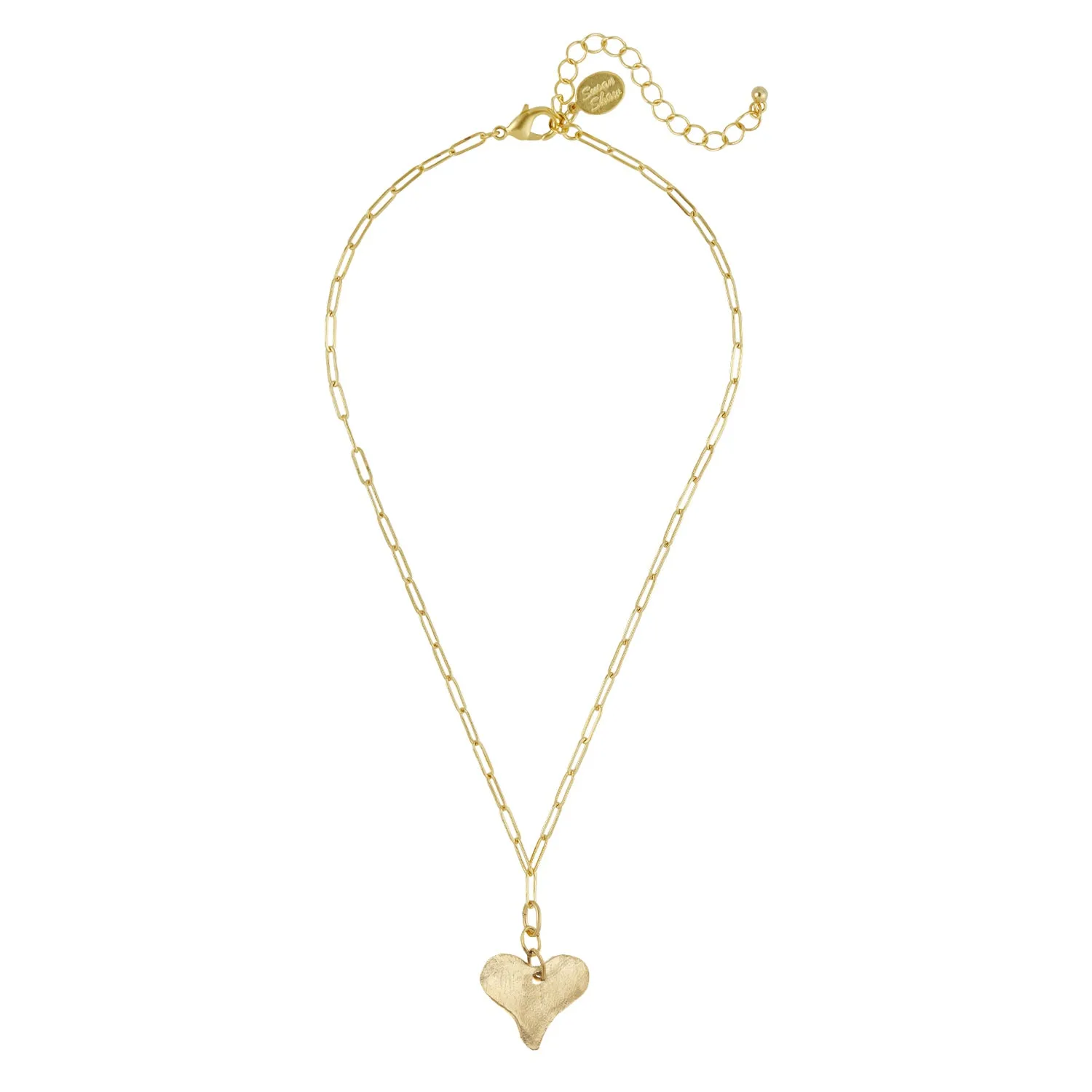 Heart Pendant on Paper Clip Chain