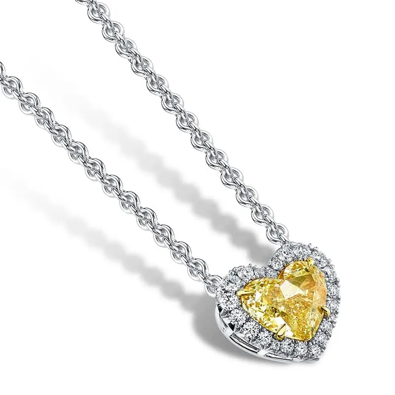 Heart Shaped Yellow Diamond Necklace
