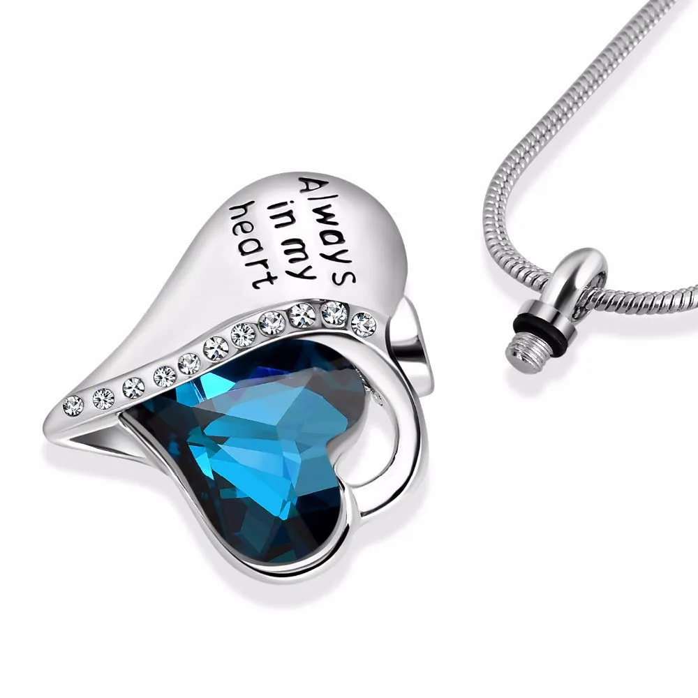 Heart Within A Heart Memorial Necklace