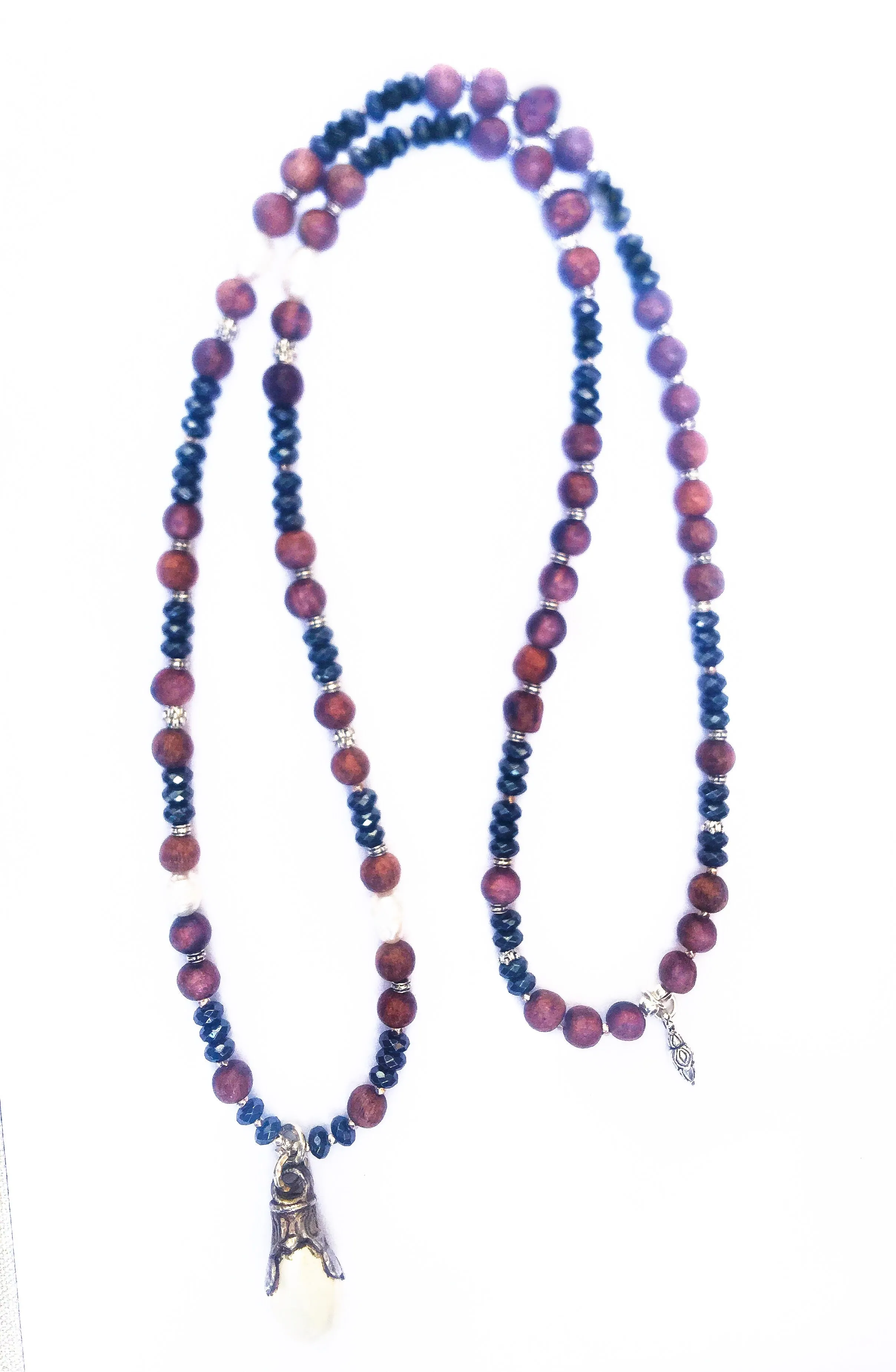 Hematite & Mala Pearl Necklace