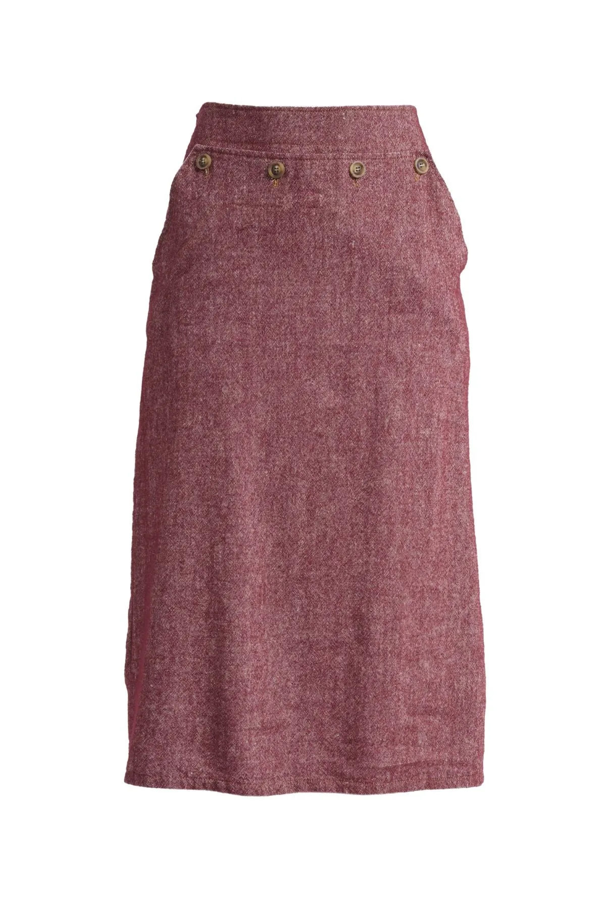Hepburn Haven Skirt Vino in Wool/Linen