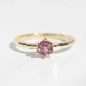 Hexagon Spinel Ring | Pink Spinel | 14k Yellow Gold
