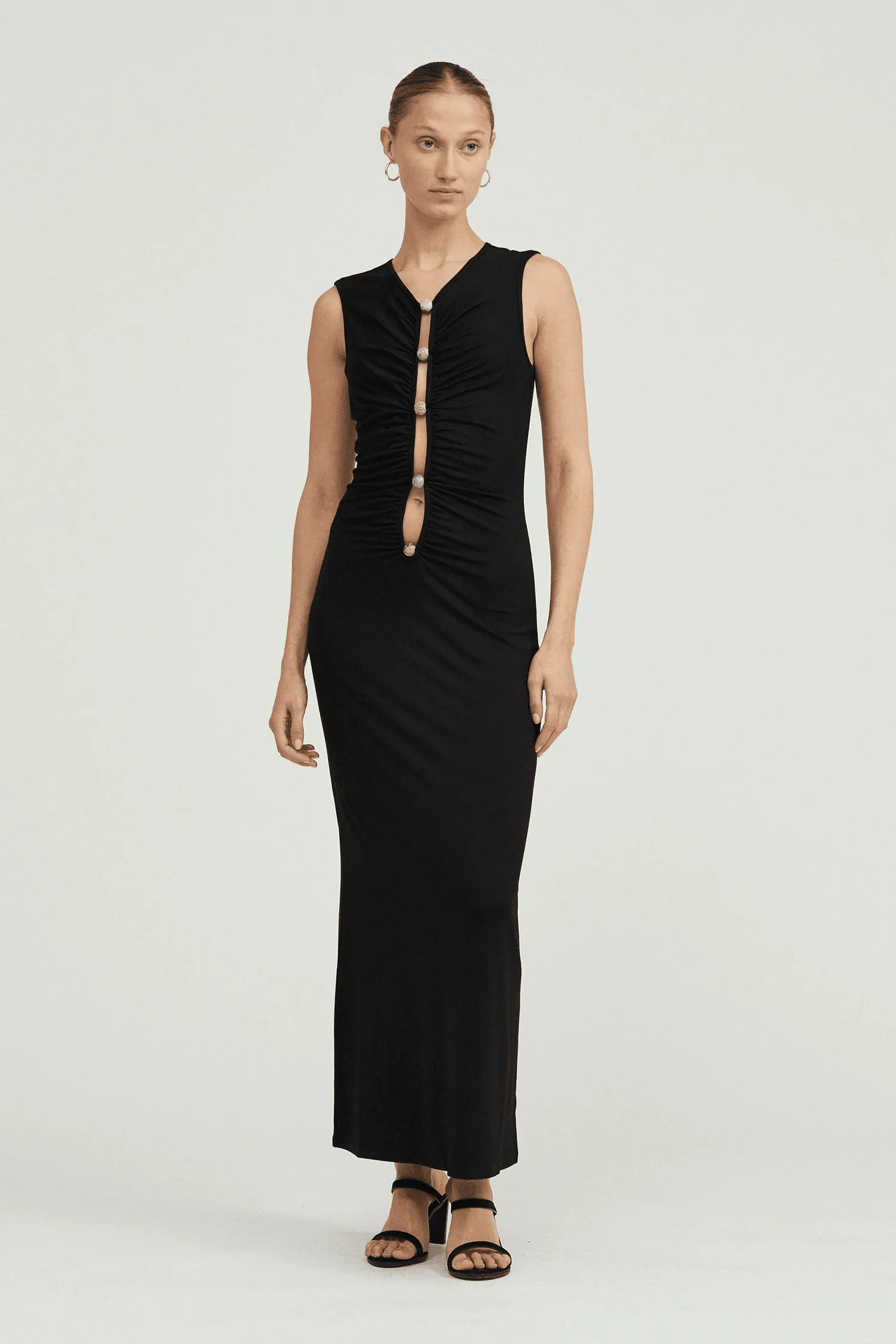 HIDDEN GEM TANK MAXI DRESS | BLACK