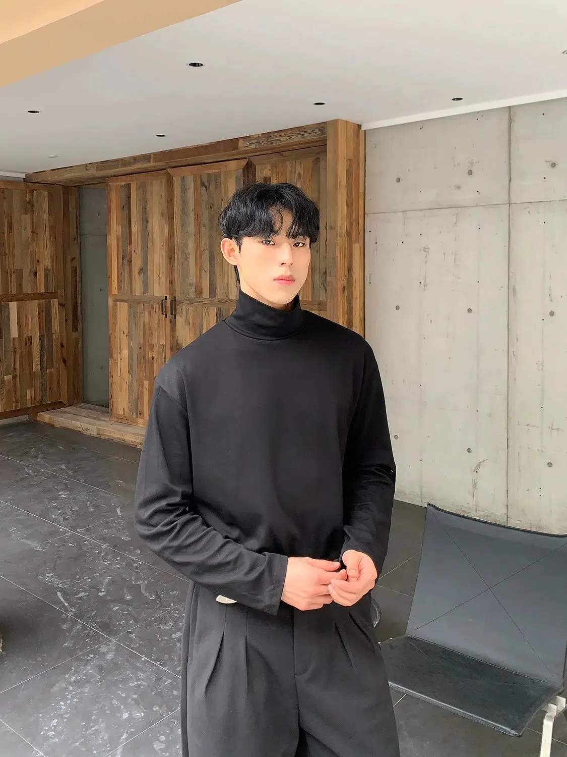 High Neck Long Sleeve Pullover
