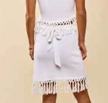 High Waisted Knit Tassel Skirt