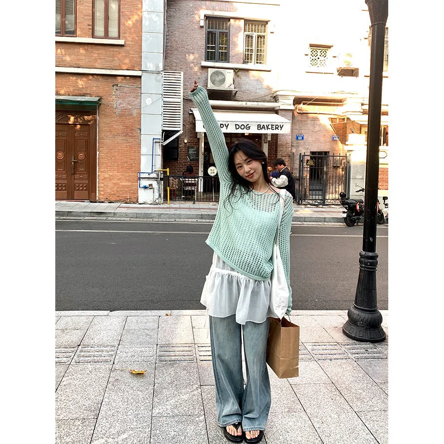 Hollow-out sweater