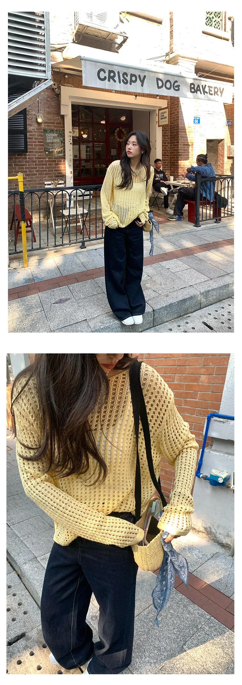 Hollow-out sweater