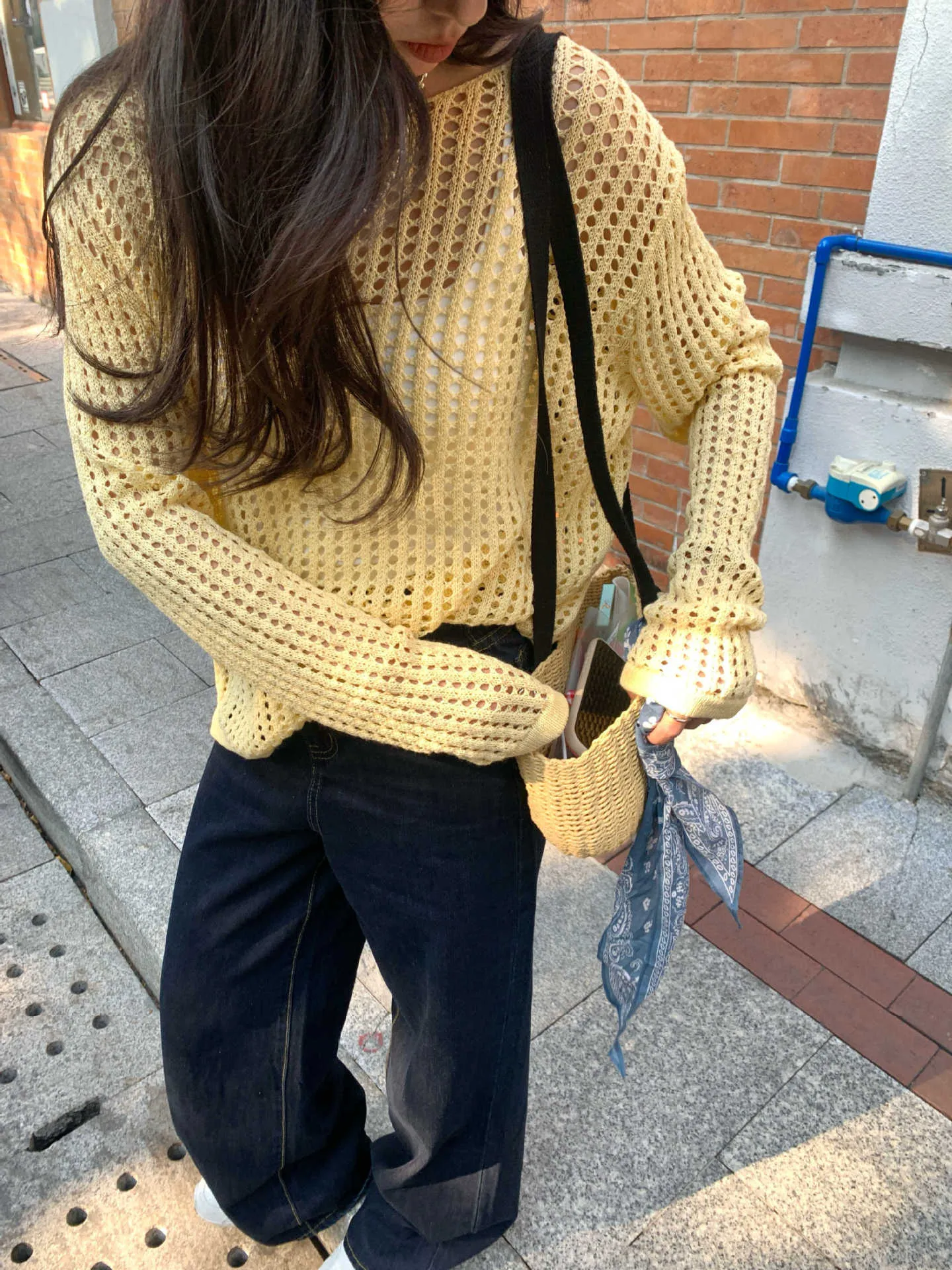 Hollow-out sweater