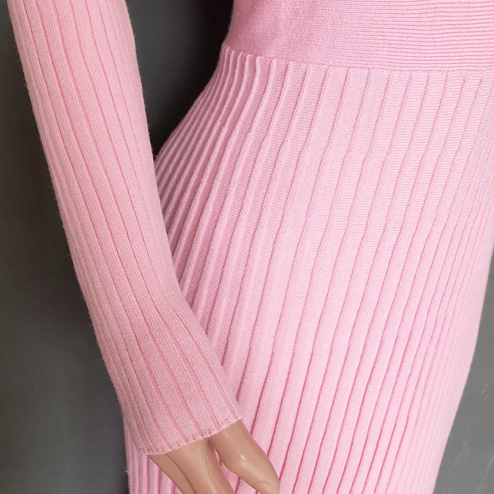 Hot Selling Fashion Women Midi Length  Fall Dresses