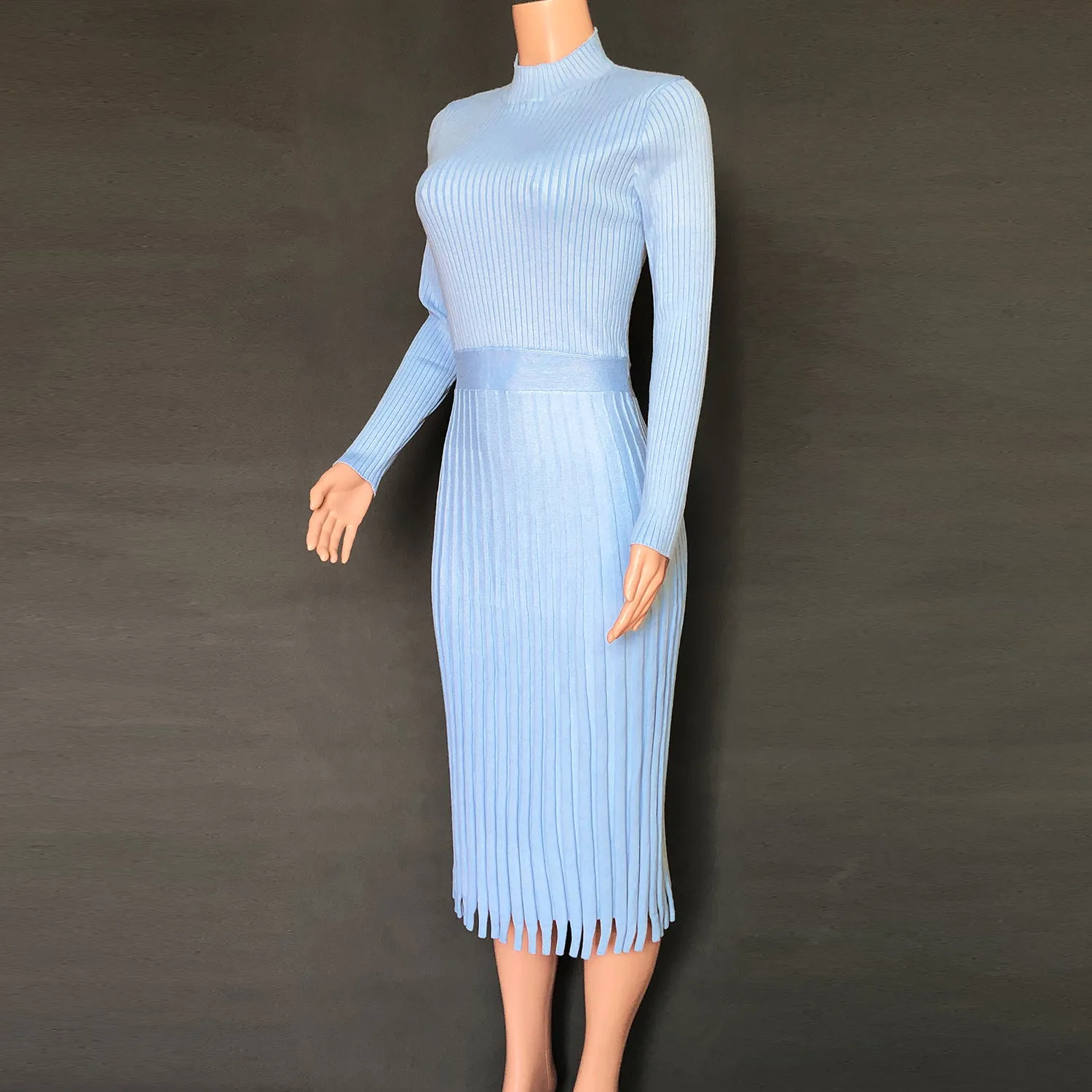 Hot Selling Fashion Women Midi Length  Fall Dresses