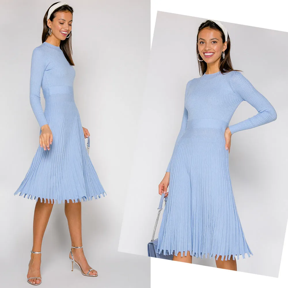 Hot Selling Fashion Women Midi Length  Fall Dresses