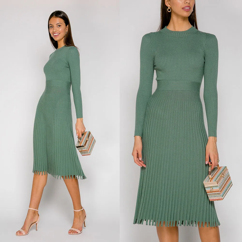 Hot Selling Fashion Women Midi Length  Fall Dresses