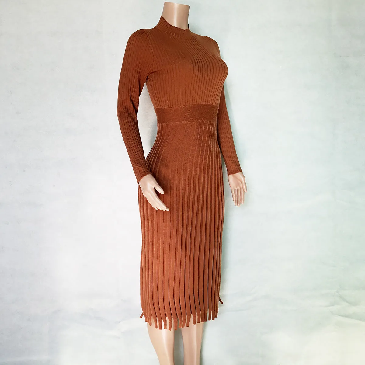 Hot Selling Fashion Women Midi Length  Fall Dresses