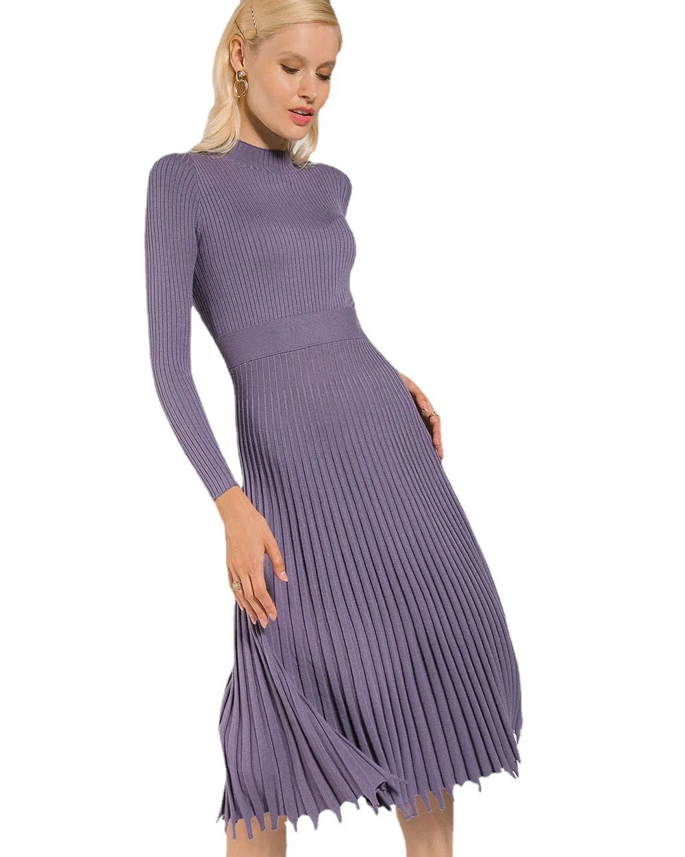 Hot Selling Fashion Women Midi Length  Fall Dresses