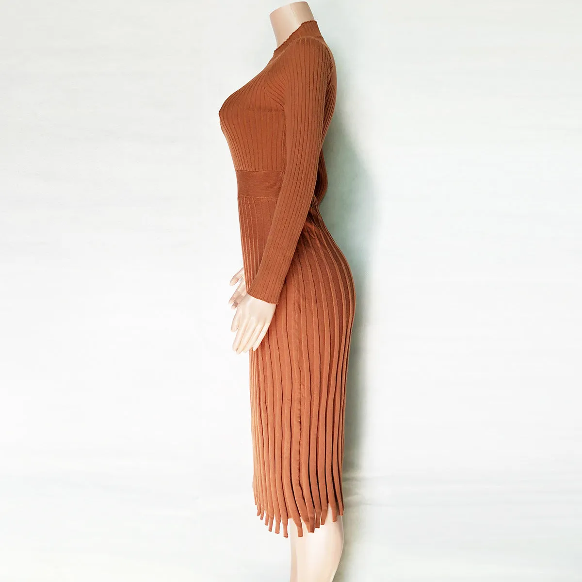 Hot Selling Fashion Women Midi Length  Fall Dresses
