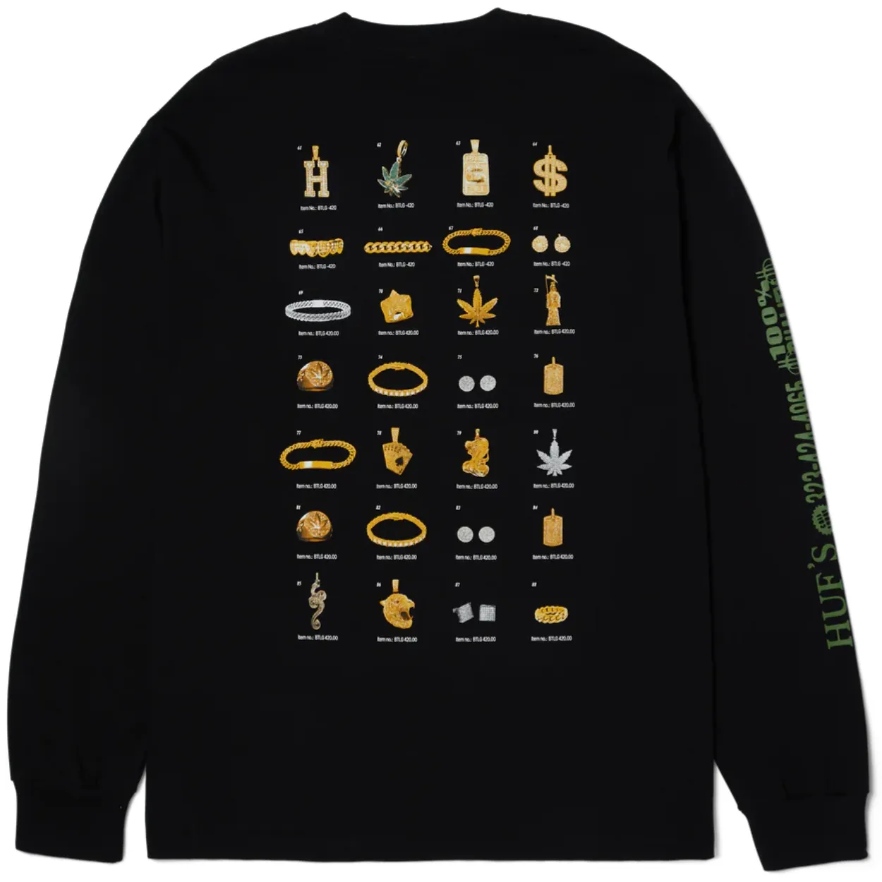 HUF Jewelry Long Sleeve T-Shirt | Black