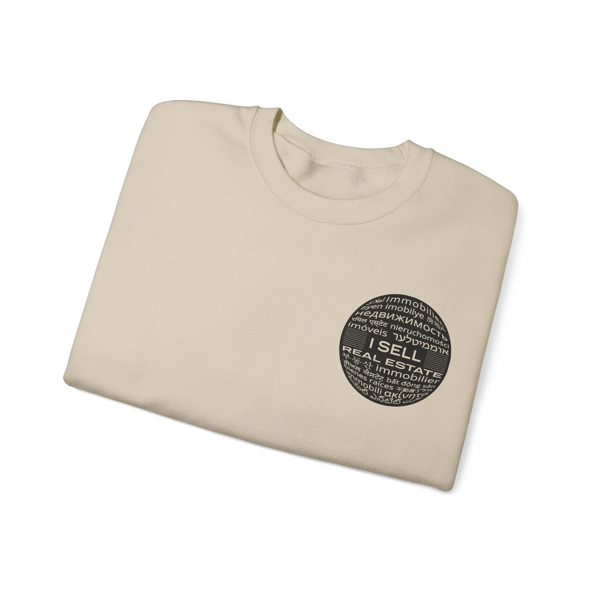 I SELL REAL ESTATE translated Unisex Heavy Blend™ Crewneck Sweatshirt