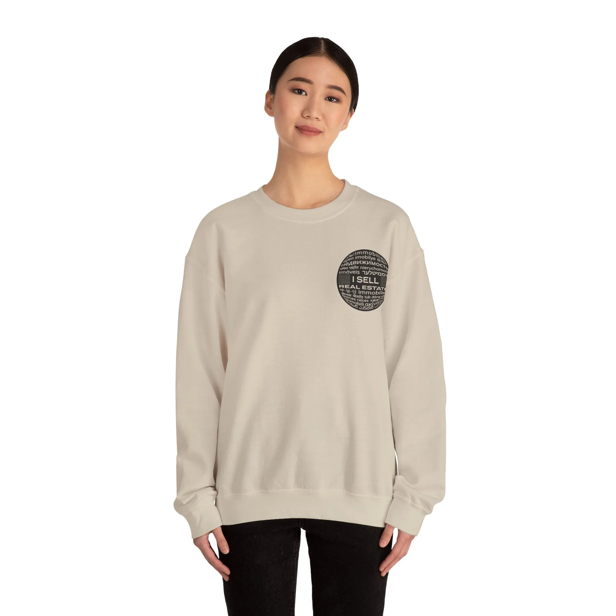I SELL REAL ESTATE translated Unisex Heavy Blend™ Crewneck Sweatshirt