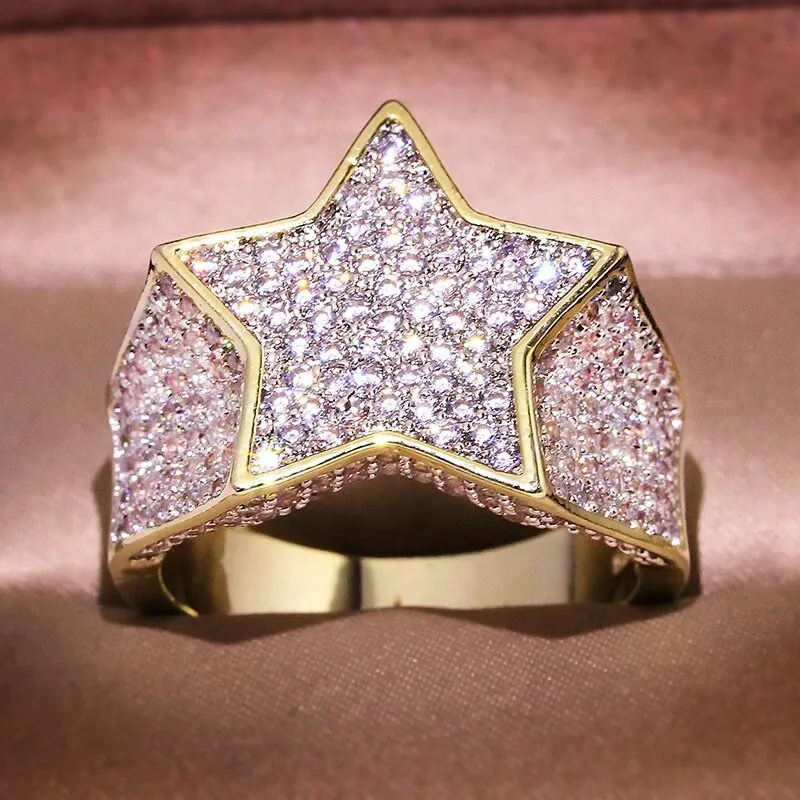 Iced out ring | Star Ring | Bling Ring