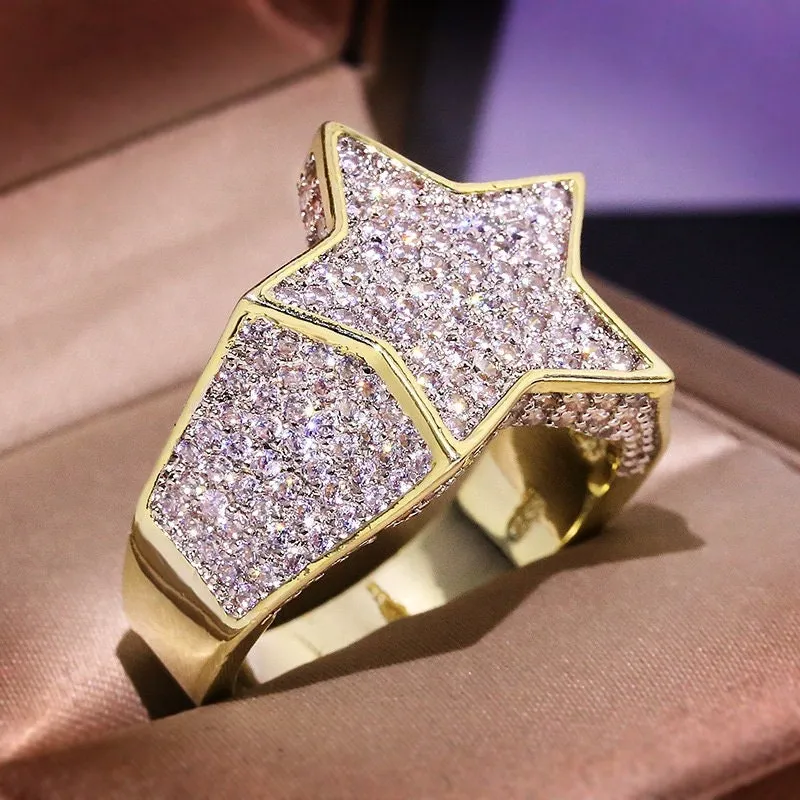 Iced out ring | Star Ring | Bling Ring