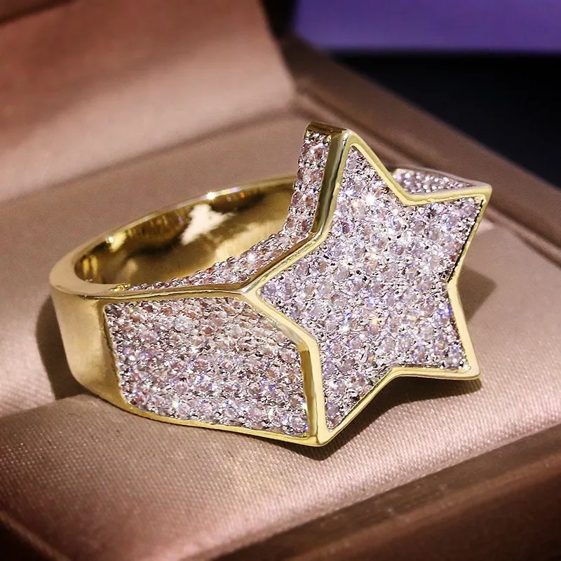 Iced out ring | Star Ring | Bling Ring