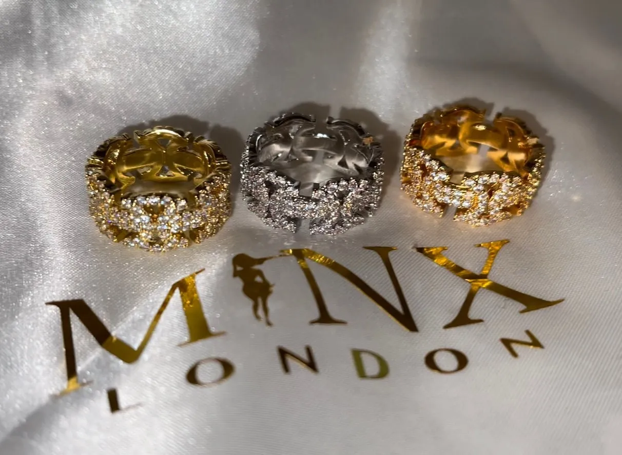 Iced Out Rings | Eternity Ring | Mens Iced Out Ring | Cuban Link Chain Ring | Mens Eternity Ring | Womens Eternity Ring | Iced Out Ring