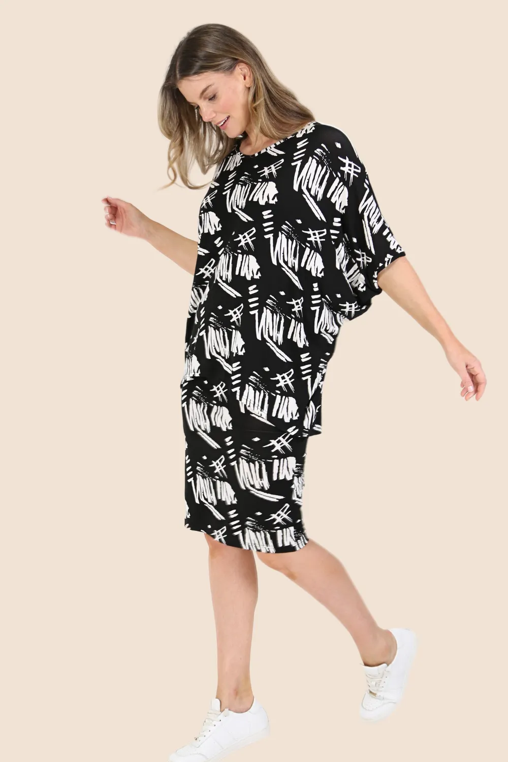 IDA Bamboo Abstract Print Skirt
