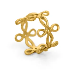 Infinity Flower Band Ring in 14K