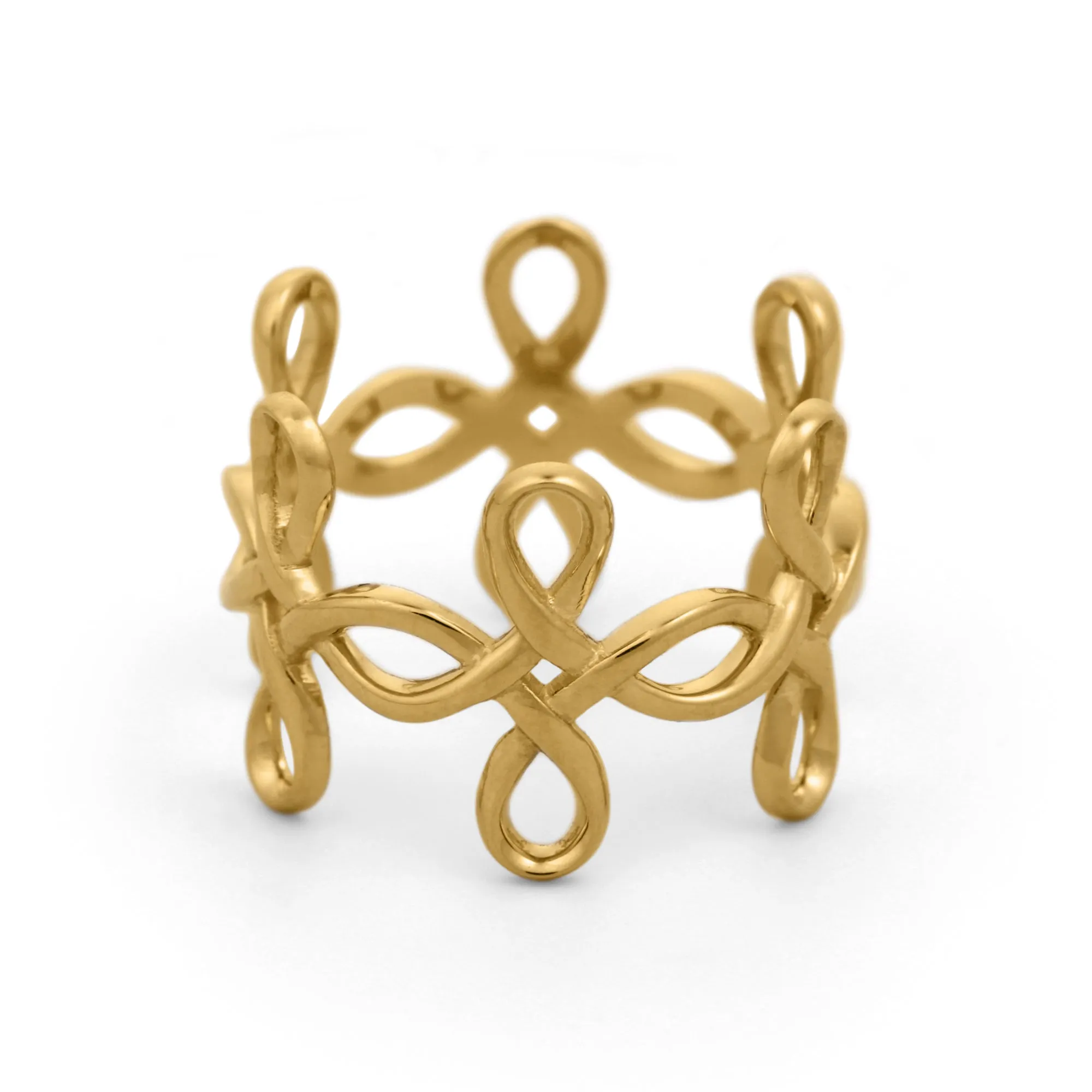 Infinity Flower Band Ring in 18K