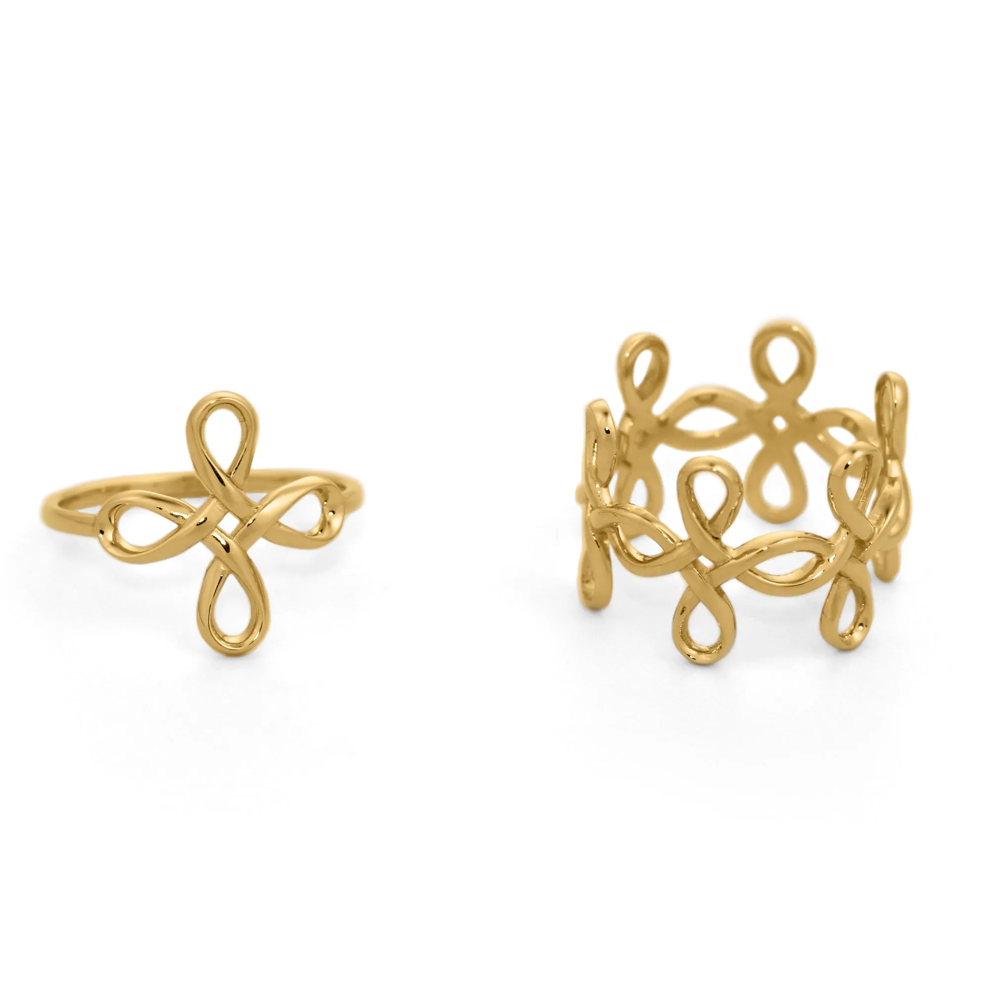 Infinity Flower Band Ring in 18K