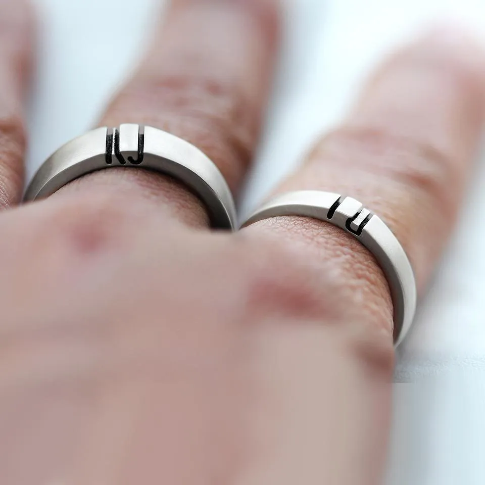 Initials Commitment ring set