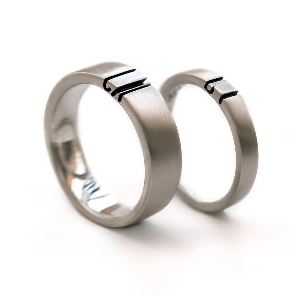 Initials Commitment ring set