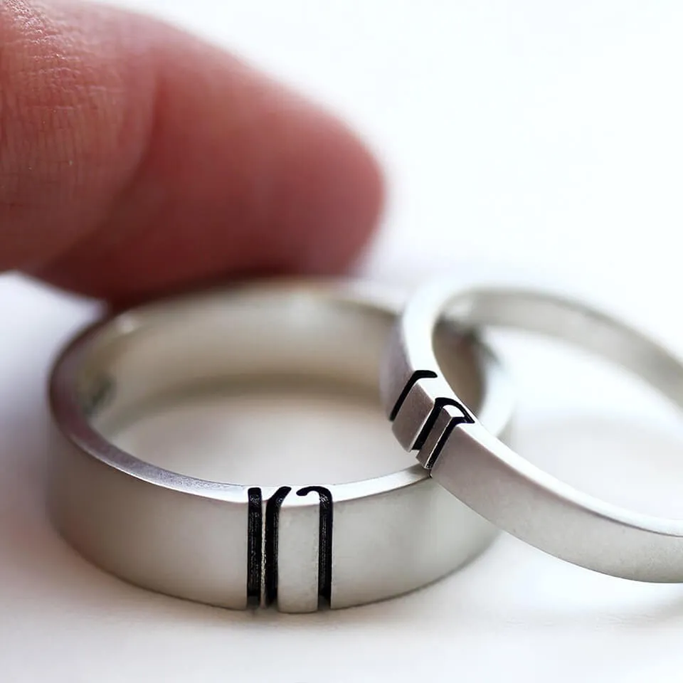 Initials Commitment ring set