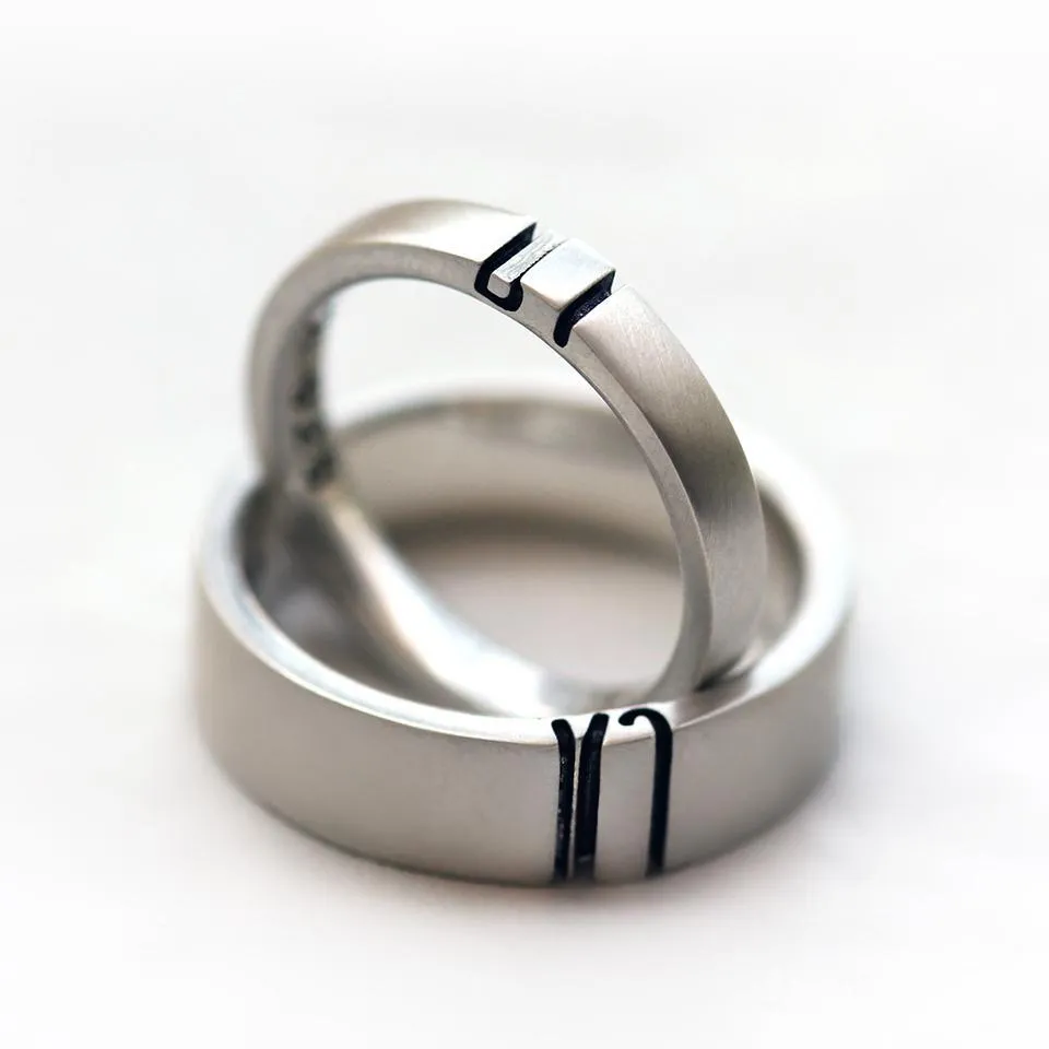 Initials Commitment ring set