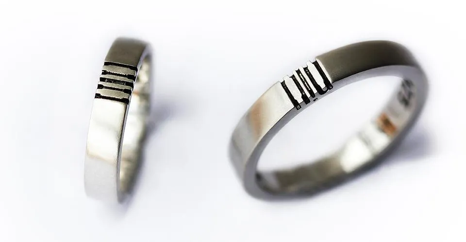 Initials couple promise rings