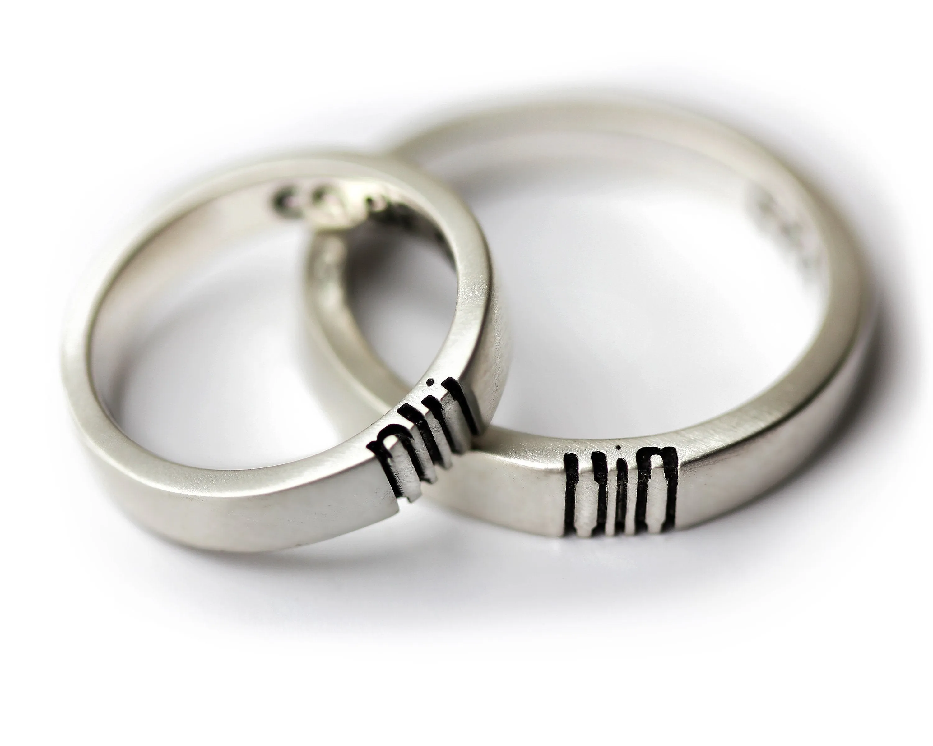 Initials couple promise rings
