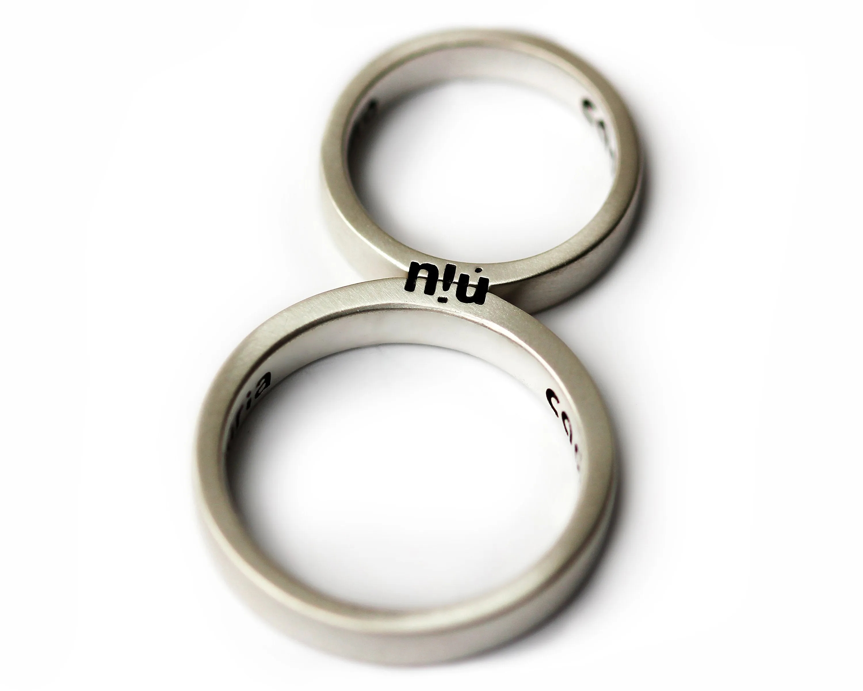 Initials couple promise rings