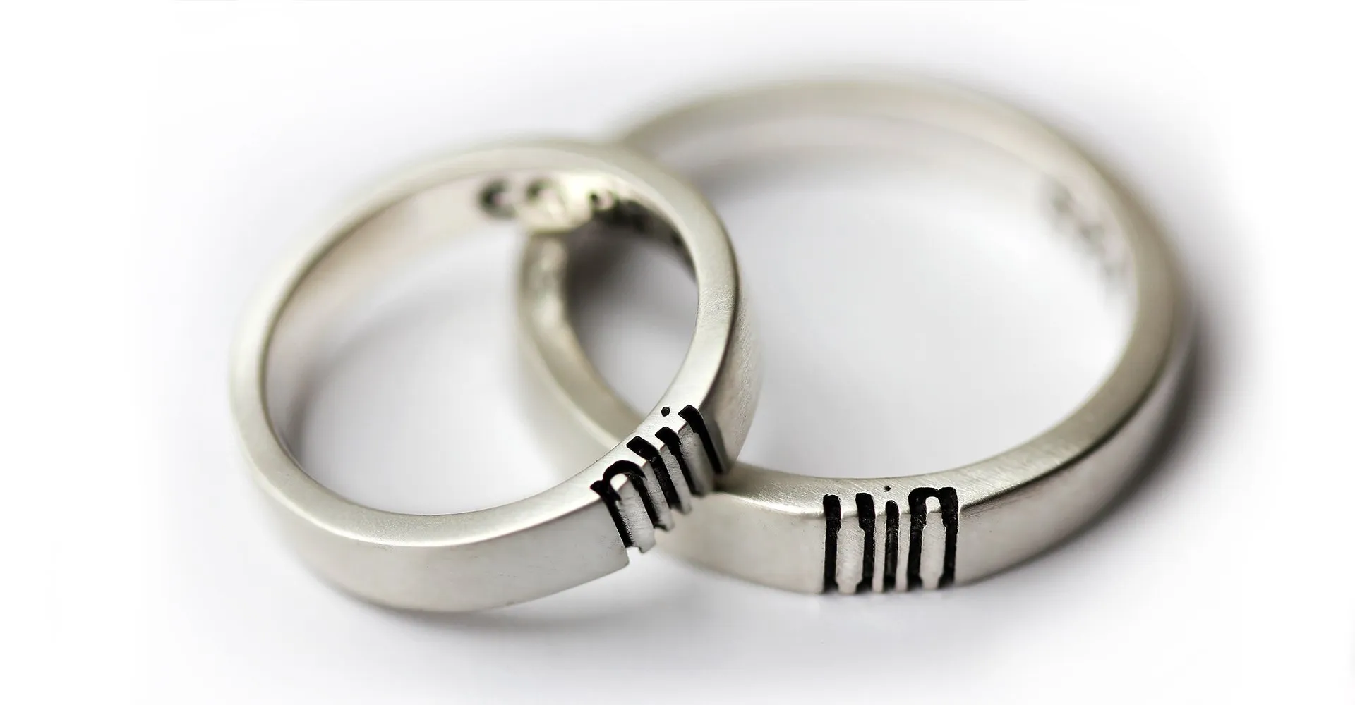 Initials couple promise rings