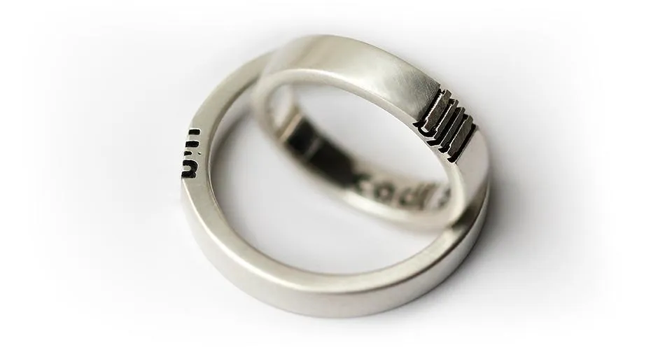 Initials couple promise rings