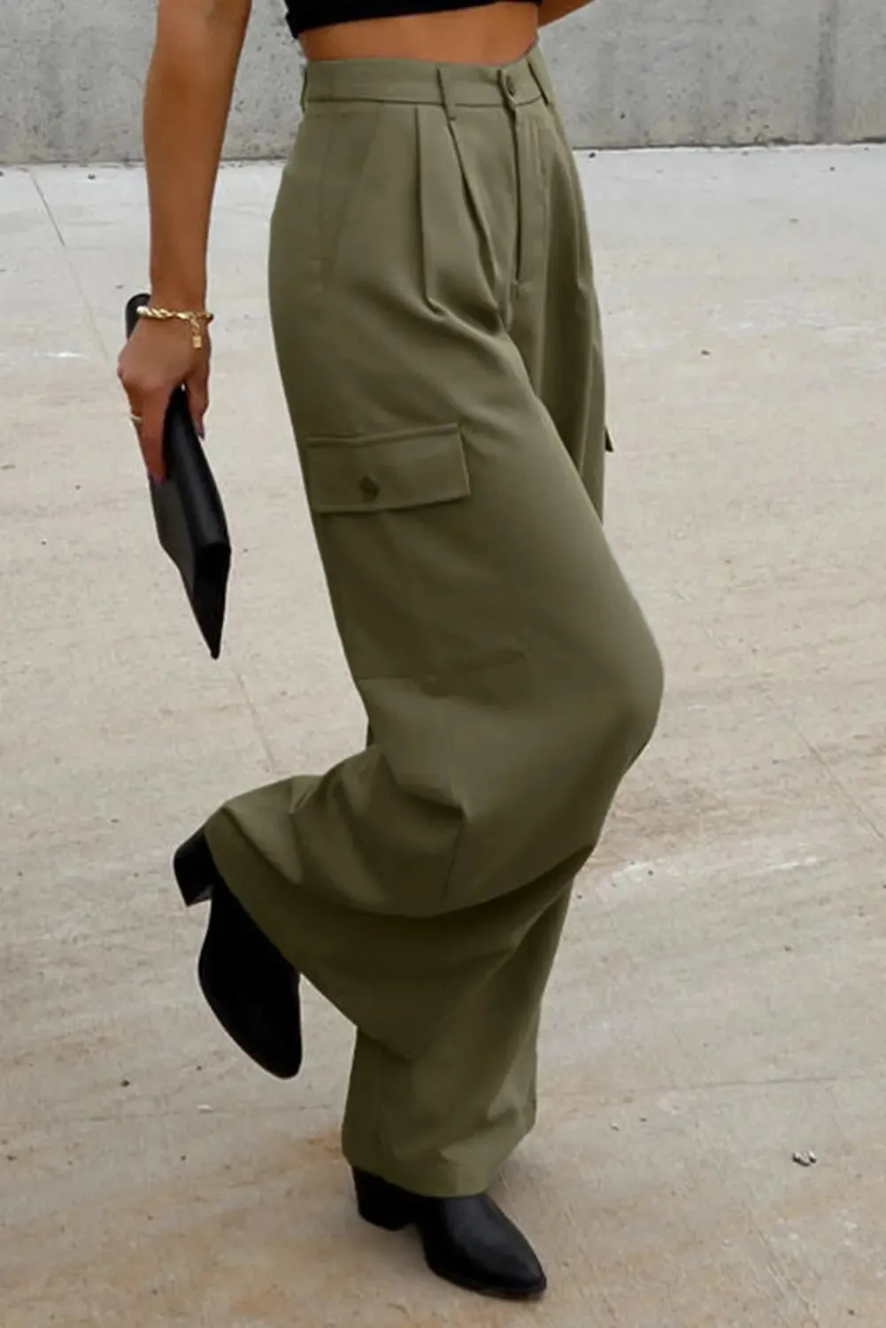 'Ione' Pleated Wide Leg Pants