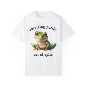 Ironic Shirt, Frog Shirt, Frog T Shirt, Spite Shirt, Dark Humor Shirt, Offensive Shirt, Emo Shirt, Alive Out of Spite, Comfort Colors