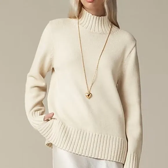 J. Crew Cotton turtleneck sweater S