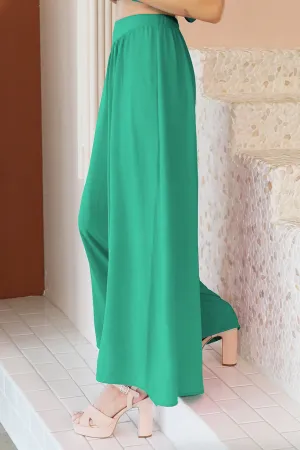 Jade Green Wide Leg Pants