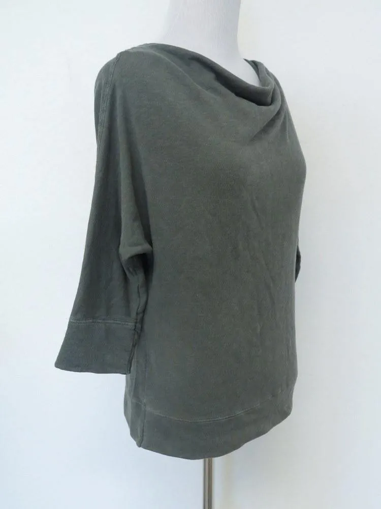 James Perse Women's Sweater: Green 100% Cotton Size 0, Pre-owned