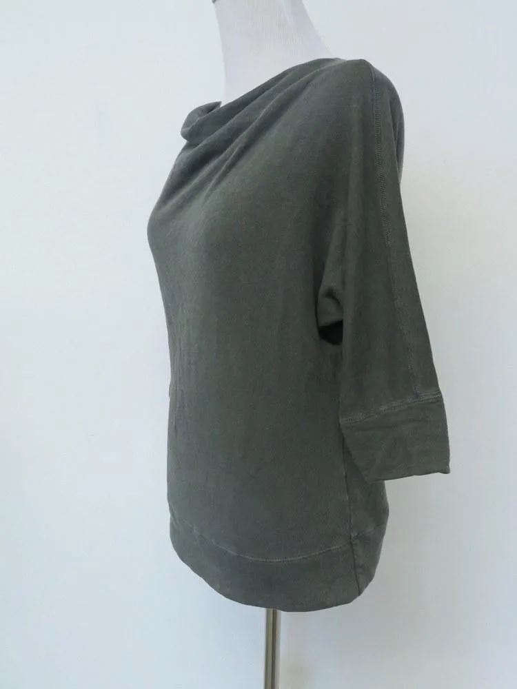 James Perse Women's Sweater: Green 100% Cotton Size 0, Pre-owned