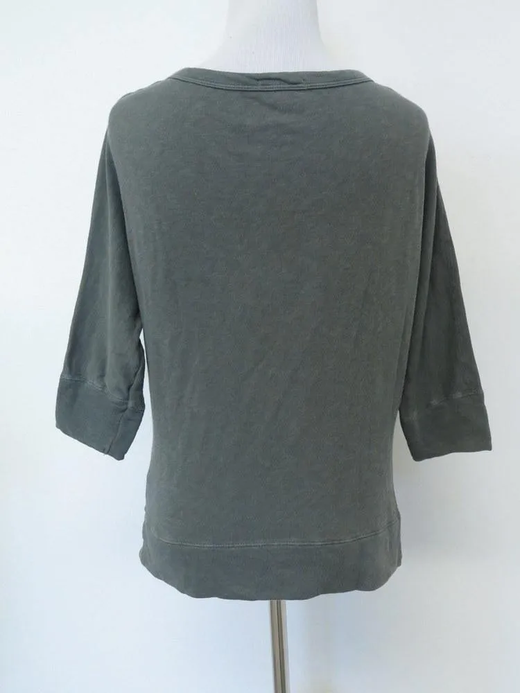 James Perse Women's Sweater: Green 100% Cotton Size 0, Pre-owned